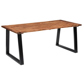 Berkfield Dining Table Solid Acacia Wood 180x90 cm