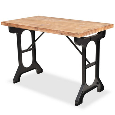 Berkfield Dining Table Solid Fir Wood Top 122x65x82 cm
