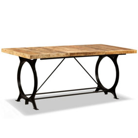 Berkfield Dining Table Solid Rough Mango Wood 180 cm