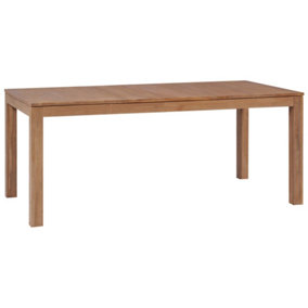 Berkfield Dining Table Solid Teak Wood with Natural Finish 180x90x76 cm
