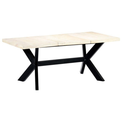 Berkfield Dining Table White 180x90x75 cm Solid Mango Wood