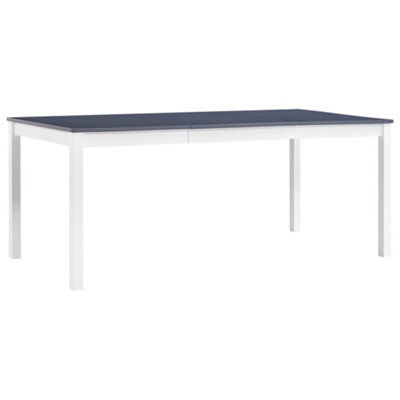 Berkfield Dining Table White and Grey 180x90x73 cm Pinewood