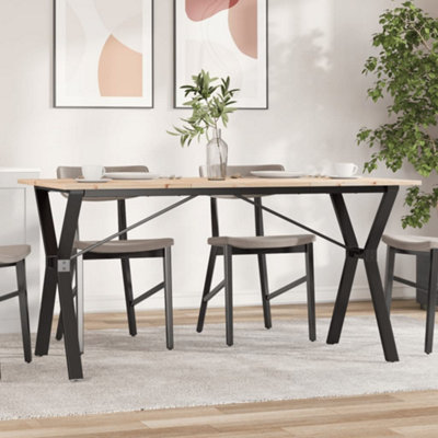 Berkfield Dining Table Y-Frame 160x80x75 cm Solid Wood Pine and Steel