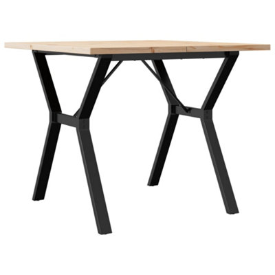 Berkfield Dining Table Y-Frame 90x90x75.5 cm Solid Wood Pine and Steel