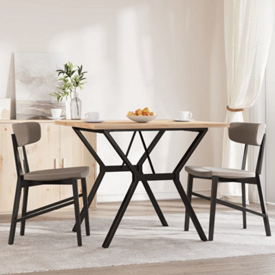 Berkfield Dining Table Y-Frame 90x90x75.5 cm Solid Wood Pine and Steel