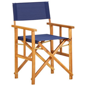 Berkfield Director's Chair Solid Acacia Wood Blue