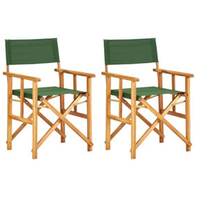 Berkfield Director's Chairs 2 pcs Solid Acacia Wood Green