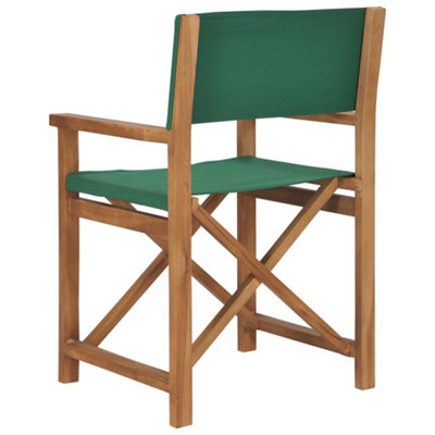 Berkfield Director's Chairs 2 pcs Solid Teak Wood Green