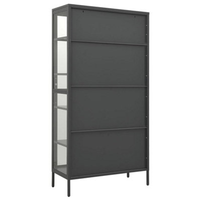 Berkfield Display Cabinet Anthracite 90x40x180 cm Steel and Tempered Glass