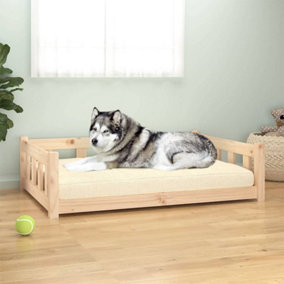 Berkfield Dog Bed 105.5x75.5x28 cm Solid Wood Pine