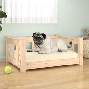 Berkfield Dog Bed 65.5x50.5x28 cm Solid Wood Pine