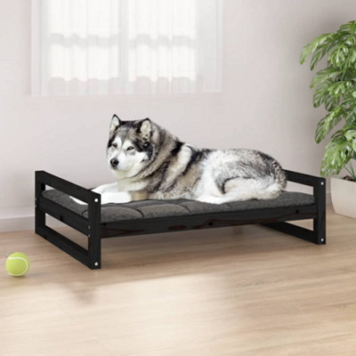 Berkfield Dog Bed Black 105.5x75.5x28 cm Solid Pine Wood Price Comparisons | Compare The Build