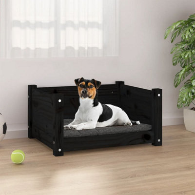 Berkfield Dog Bed Black 55.5x45.5x28 cm Solid Pine Wood Price Comparisons | Compare The Build