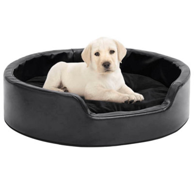 Berkfield Dog Bed Black 69x59x19 cm Plush and Faux Leather Price Comparisons | Compare The Build