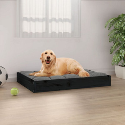 Berkfield Dog Bed Black 71.5x54x9 cm Solid Wood Pine Price Comparisons | Compare The Build