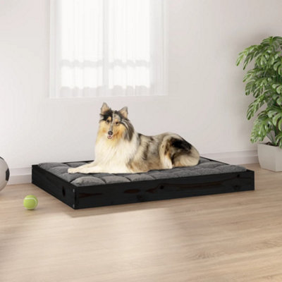 Berkfield Dog Bed Black 91.5x64x9 cm Solid Wood Pine Price Comparisons | Compare The Build