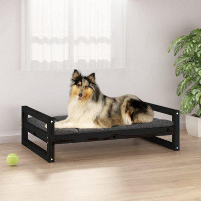 Berkfield Dog Bed Black 95.5x65.5x28 cm Solid Pine Wood Price Comparisons | Compare The Build