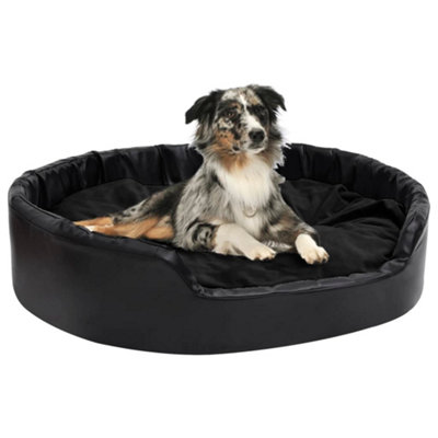 Berkfield Dog Bed Black 99x89x21 cm Plush and Faux Leather Price Comparisons | Compare The Build