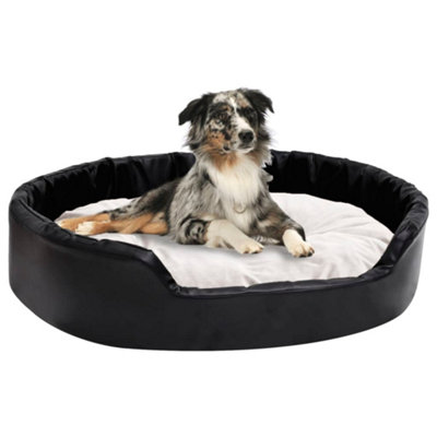 Berkfield Dog Bed Black and Beige 90x79x20 cm Plush and Faux Leather Price Comparisons | Compare The Build