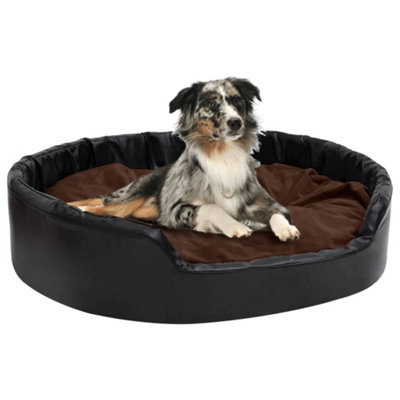 Berkfield Dog Bed Black and Brown 99x89x21 cm Plush and Faux Leather Price Comparisons | Compare The Build