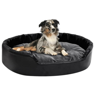 Berkfield Dog Bed Black and Dark Grey 90x79x20 cm Plush and Faux Leather Price Comparisons | Compare The Build