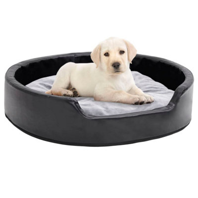 Berkfield Dog Bed Black and Grey 79x70x19 cm Plush and Faux Leather Price Comparisons | Compare The Build