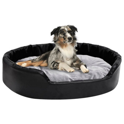 Berkfield Dog Bed Black and Grey 90x79x20 cm Plush and Faux Leather Price Comparisons | Compare The Build