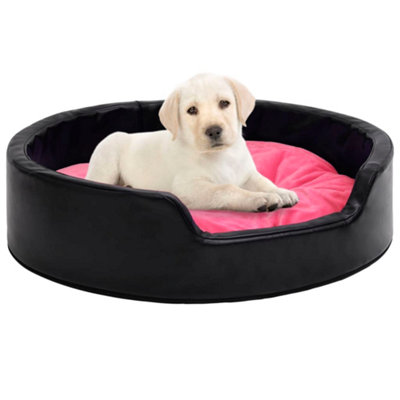 Berkfield Dog Bed Black and Pink 99x89x21 cm Plush and Faux Leather Price Comparisons | Compare The Build