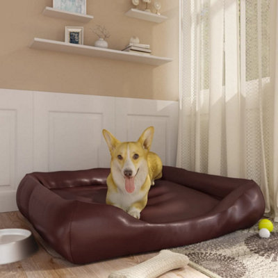 Berkfield Dog Bed Brown 105x80x25 cm Faux Leather Price Comparisons | Compare The Build