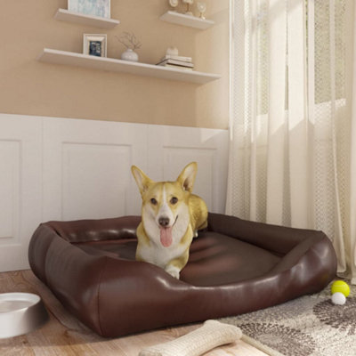 Berkfield Dog Bed Brown 80x68x23 cm Faux Leather Price Comparisons | Compare The Build