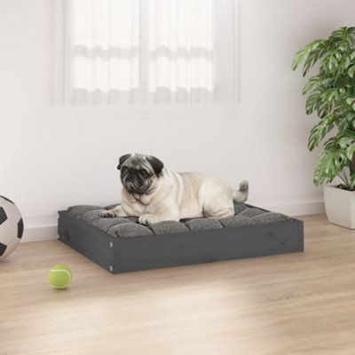 Berkfield Dog Bed Grey 61.5x49x9 cm Solid Wood Pine Price Comparisons | Compare The Build