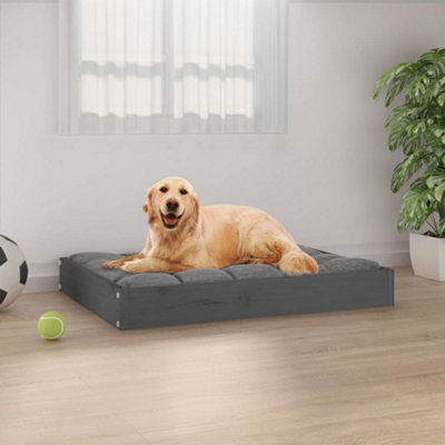 Berkfield Dog Bed Grey 71.5x54x9 cm Solid Wood Pine Price Comparisons | Compare The Build
