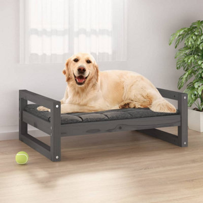 Berkfield Dog Bed Grey 75.5x55.5x28 cm Solid Pine Wood Price Comparisons | Compare The Build