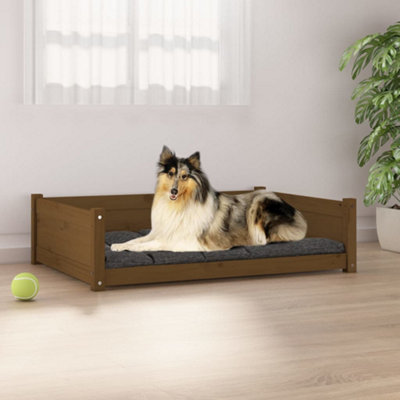 Berkfield Dog Bed Honey Brown 95.5x65.5x28 cm Solid Pine Wood Price Comparisons | Compare The Build