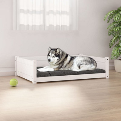 Berkfield Dog Bed White 105.5x75.5x28 cm Solid Pine Wood Price Comparisons | Compare The Build