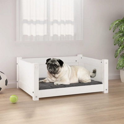 Berkfield Dog Bed White 65.5x50.5x28 cm Solid Pine Wood Price Comparisons | Compare The Build