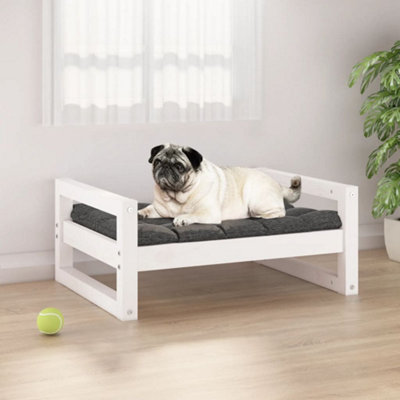 Berkfield Dog Bed White 65.5x50.5x28 cm Solid Pine Wood Price Comparisons | Compare The Build
