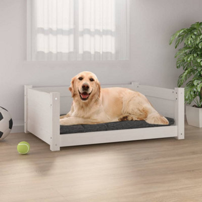 Berkfield Dog Bed White 75.5x55.5x28 cm Solid Pine Wood Price Comparisons | Compare The Build