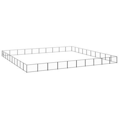 Berkfield Dog Kennel Black 100 m2 Steel Price Comparisons | Compare The Build