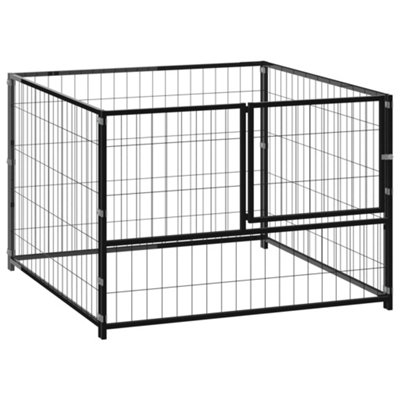 Berkfield Dog Kennel Black 100x100x70 cm Steel Price Comparisons | Compare The Build