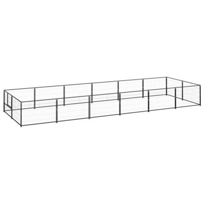 Berkfield Dog Kennel Black 12 m2 Steel Price Comparisons | Compare The Build