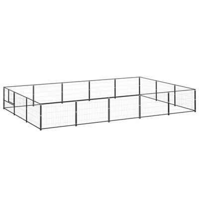 Berkfield Dog Kennel Black 15 m2 Steel Price Comparisons | Compare The Build