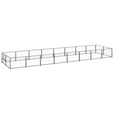 Berkfield Dog Kennel Black 16 m2 Steel Price Comparisons | Compare The Build