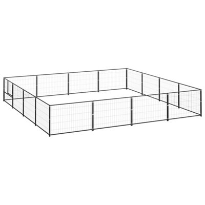 Berkfield Dog Kennel Black 16 m2 Steel Price Comparisons | Compare The Build