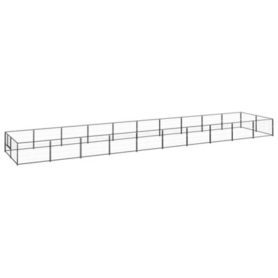Berkfield Dog Kennel Black 20 m2 Steel Price Comparisons | Compare The Build