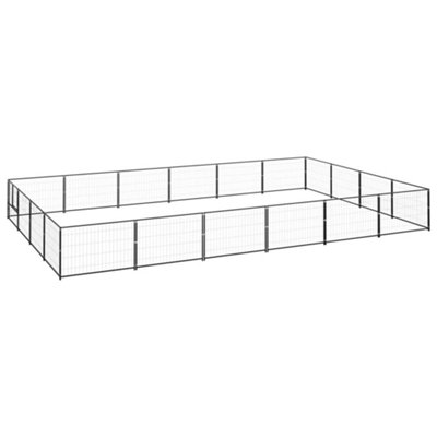 Berkfield Dog Kennel Black 24 m2 Steel Price Comparisons | Compare The Build