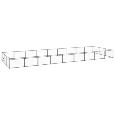 Berkfield Dog Kennel Black 27 m2 Steel Price Comparisons | Compare The Build