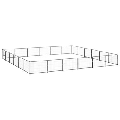 Berkfield Dog Kennel Black 36 m2 Steel Price Comparisons | Compare The Build