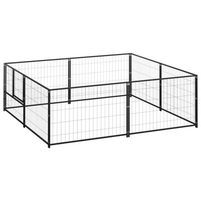 Berkfield Dog Kennel Black 4 m2 Steel Price Comparisons | Compare The Build