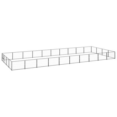 Berkfield Dog Kennel Black 40 m2 Steel Price Comparisons | Compare The Build